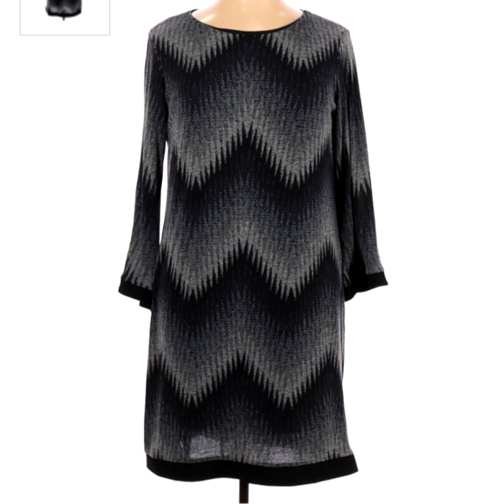 Black & Gray Silhouette Dress
